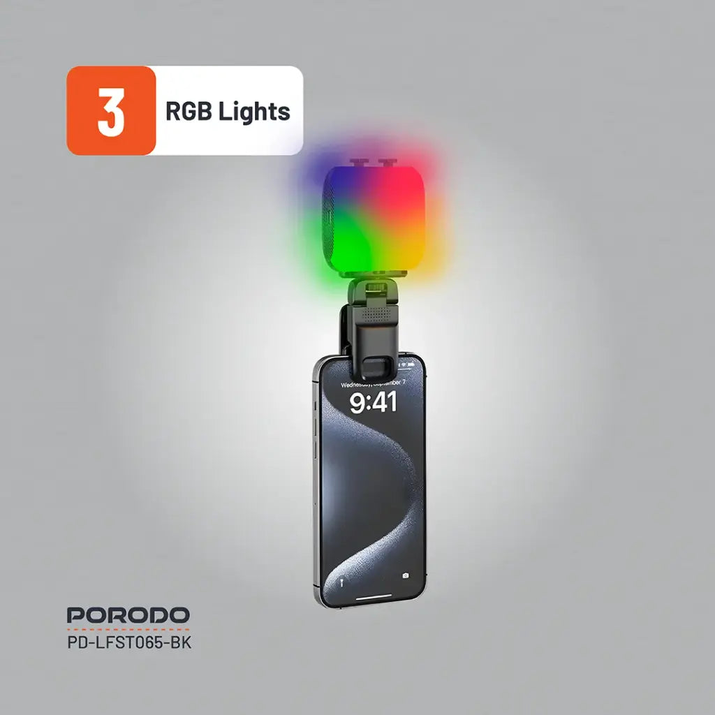 Porodo Lifestyle Clip-On Fill Light (PD-LFST065-BK) Porodo Lifestyle Clip-On Fill Light (PD-LFST065-BK)